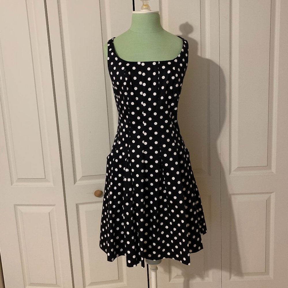 Chaps Polka-Dot A-Line Sundress Size 8